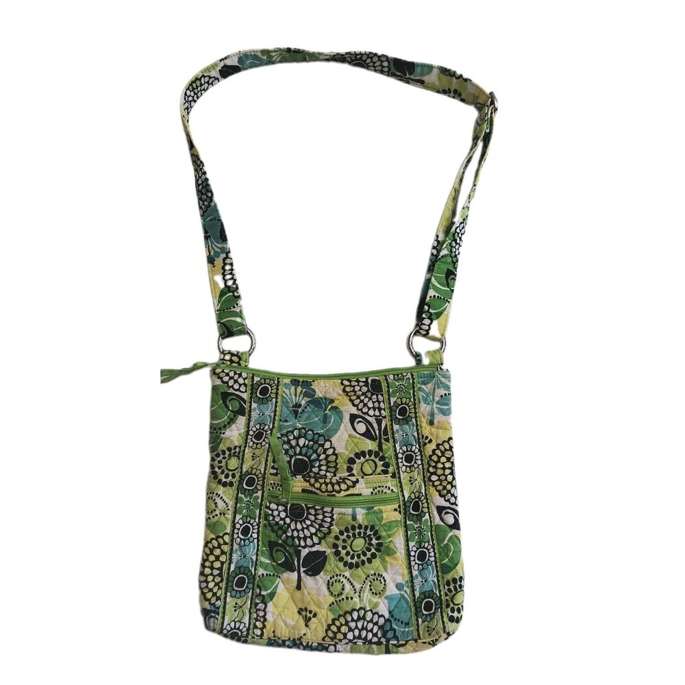 Vera Bradley Floral “Limes Up” Green Crossbody Women’s Shoulder Bag 11X10
